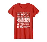 Ciberseguridad Hechos Profesionales Codificación Hacker Camiseta, Mujer, Rojo, 3XL