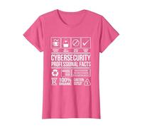 Ciberseguridad Hechos Profesionales Codificación Hacker Camiseta, Mujer, Rosa Jaspeado, XL