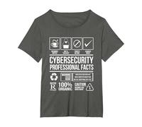 Ciberseguridad Hechos Profesionales Codificación Hacker Camiseta, Mujer Tallas Grandes, Asfalto, 3XL Grande