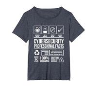 Ciberseguridad Hechos Profesionales Codificación Hacker Camiseta, Mujer Tallas Grandes, Azul Jaspeado, 3XL Grande