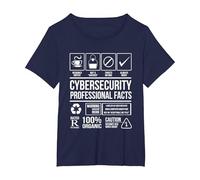 Ciberseguridad Hechos Profesionales Codificación Hacker Camiseta, Mujer Tallas Grandes, Azul Marino, 4XL Grande