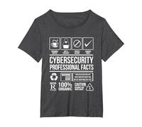 Ciberseguridad Hechos Profesionales Codificación Hacker Camiseta, Mujer Tallas Grandes, Jaspeado Oscuro, 1XL Grande