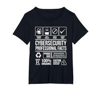 Ciberseguridad Hechos Profesionales Codificación Hacker Camiseta, Mujer Tallas Grandes, Negro, 2XL Grande