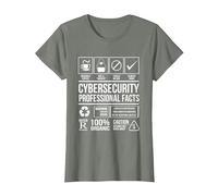 Ciberseguridad Hechos Profesionales Codificación Hacker Camiseta, Mujer, Verde Militar Jaspeado, M