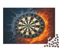 Cible de fléchettes, feu et eauPuzzles Pour Adultes 52x38cm/1000pcs,Jeux De Défi Style d'action Sportive