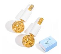CIBLUTY Ice Cryo Sticks - Globo facial con esencia dorada, 2 globos de enfriamiento para masajeadores de piel fría o caliente, globo facial para rutina de cuidado de la piel