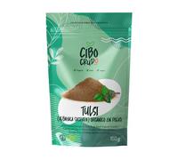 Cibo Crudo Tulsi en Polvo Bio 150 g - Albahaca Sagrada Partes Aéreas | Partes aéreas de tulsi (Ocimum tenuiflorum) en polvo, ecológico, agricultura no UE, origen India, envase de 150 g