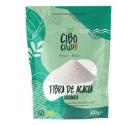 CiboCrudo Fibra de Acacia Orgánica en Polvo - 500g. Alto Contenido en Fibra Soluble Para Adelgazar (85%) Sin Azúcares. Goma Arabiga Dietética Vegana para Dietas Cetogénicas y la Digestión
