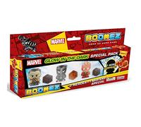 CICABOOM Marvel Boomez Mystery Hero Special Pack - 4 Figuras de acción superhéroes Marvel + Dado y Carta de Juego - 3 Personajes Wave 2 + 1 Personaje Misterioso Wave 1 - Idea Regalo niños