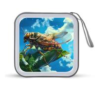 Cicada Green Stem Habitat - Estuche portátil para CD con capacidad para 40 DVD, organizador de almacenamiento para viajes en coche, Estilo:, Talla única