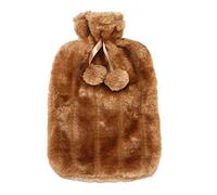 Cicano Botella de agua caliente con cubierta esponjosa acogedora, bolsa de agua caliente de PVC 2L para alivio del dolor seguro y pies de mano más cálido amarillo