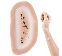 Cicatrices de Miedo Pantalía de Heridas Falsas Pegatina de Cicatrices Reutilizable Magno Realista de Silicona Suave para el Disfraz de TV de Película de Halloween con Gran