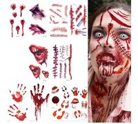 Cicatrices Tattoo Halloween Disfraz Niños Mujer Hombre Cara Pegatinas Decoración Halloween Zombies Vampiro Cicatrices Espeluznante Carnaval Tatuaje Carnaval Disfraces Maquillaje Accesorios