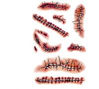 Cicatrices zombie tatuajes sangriento cicatriz con disfraz de sangre falsas de maquillaje de halloween decoraciones de fiesta favor.