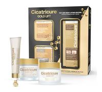 CICATRICURE Gold Lift - Juego de regalo antiarrugas gravitacionales para el cuidado de la piel con crema antiarrugas de día + SPF 30, crema antiarrugas nocturna y crema antiarrugas de doble contorno