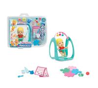 Cicciobello Amicicci, Balancín con muñeco bebé blandito y elástico, con accesorios un columpio, un móvil y un puzle, y para jugar a las comiditas, +3, Envío de modelo aleatorio, Famosa (CC000100)