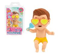 Cicciobello Amicicci Beach Elvis Tiene Gafas con Lentes Que cambian de Color Cuando están Expuestos al Sol Traje Amarillo y Lollipop,para niños a Partir de 3 años;Cc040500;Giochi Preziosi