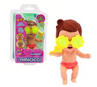 Cicciobello Amicicci Beach Grace Tiene Gafas con Lentes Que cambian de Color Cuando están Expuestos al Sol Traje Rosa y Lollipop,para niños a Partir de 3 años;Cc040200;Giochi Preziosi