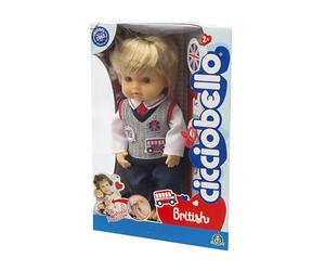 Cicciobello Giochi Preziosi British - Vestido de 30 cm con Vestidos universitarios ingleses con Parches para personalizarlo, para niños a Partir de 2 años