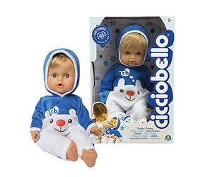 Cicciobello - Oso Polare Muñeca está Listo para el Invierno con un Suave y cálido Pelele con Chupete para calmarlo Cuando lloras, 42 cm, para niñas a Partir de 2 años, CCB74000, Giochi Preziosi