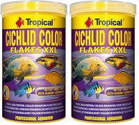 Cichlid Color Flakes 1000ml / 160g - Alimento potenciador del Color con Alto Contenido de proteína para los cíclidos (Paquete de 2)