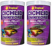 Cichlid Omnivore Small Pellet 250ml / 90g - Alimento para Peces cíclidos omnívoros jóvenes y pequeños (Paquete de 2)