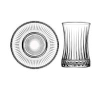 CiCi HOME Elena - Juego de vasos de té turcos (12 piezas, 170 ml), diseño de cristal