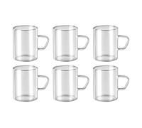 CiCi HOME Juego de 6 vasos de té finos con asa de cristal de borosilicato
