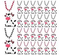 CiciBear Paquete de 24 collares de vaca con cuentas de Mardi Gras para vaca, animales de granja, recuerdos de fiesta, decoración del hogar, festivales, bodas, celebraciones de cumpleaños
