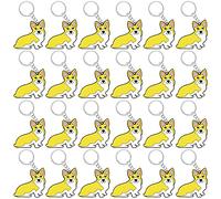 CiciBear Paquete de 24 llaveros Corgi decoración de fiesta para cachorros de perro Corgi, animales de mascotas, fiesta de Let's Pawty, amantes de los animales, cumpleaños de niños, baby shower