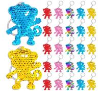 CiciBear Paquete de 25 llaveros de lentejuelas de mono para recuerdos de fiesta temática de zoológico, regalo de cumpleaños para niños y adultos, animales de safari de la selva, baby shower, fiesta, 5
