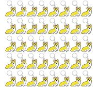 CiciBear Paquete de 40 llaveros Corgi para decoración de fiesta para perros Corgi, animales de mascotas, fiesta Let's Pawty, amante de los animales, cumpleaños de niños, baby shower