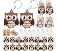 CiciBear Paquete de 60 decoraciones de fiesta para invitados, 20 llaveros de búho, 20 etiquetas y 20 bolsas de regalo para fiestas temáticas del bosque, amantes de los animales, cumpleaños de niños, baby shower