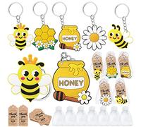 CiciBear Paquete de 60 regalos de devolución de fiesta de abeja con abejas, macetero de abeja, nido de abeja y girasol, 20 etiquetas y 20 bolsas para mamá a abeja, baby shower de bebé a abeja, cumpleaños de niños, feliz día de las abejas