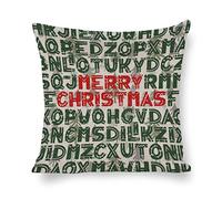 CiCiDi Fundas de Almohada Decorativas de Feliz Navidad, Funda de Almohada Cuadrada de Lino de algodón para Dormitorio, sofá, decoración de Coche