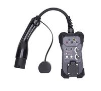 ciciglow Adaptador de Prueba EVSE, Probador de Compatibilidad con Enchufe de 4 Mm, Probador de la Estación de Carga EV con Indicadores de Enchufe Tipo 2 e LED Compatibles con Probadores,