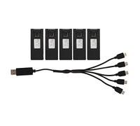 ciciglow Batería de Litio de 3 7 V 1800 Mah Batería de Litio de 5 Piezas Drone con Cable de Carga para Aviones de Control Remoto E88 E88PRO LsE525 E525 Pro