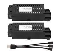 ciciglow Batería de Litio de 3,7 V 3000mah, 2 Uds RC Drone Batería de Litio de Repuesto con Cable 3 en 1 para Aviones de Control Remoto Plegables S6 G6