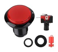 ciciglow Botones De Arcade, Botón Pulsador Iluminado con LED De Cúpula De 46 Mm, Interruptor De Botones De Arcade, Reemplazo Juegos De Máquina De Botón, Pieza De Bricolaje para(Rojo)