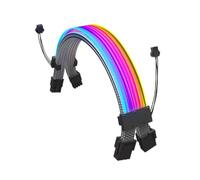 ciciglow Cables RGB PSU, Kit de Extensión de Cable de Fuente de Alimentación ARGB GPU, Kit de Cable de Extensión de 2x8 Pines, 5V, 3 Pines Sincronizados para Chasis de PC (Black)