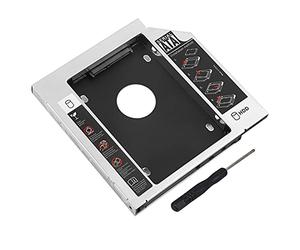 ciciglow Caja de Disco Duro, Universal 2nd 12.7mm Disco Duro Bahía óptica Caddy Adaptador de DVD óptico Caja de Aluminio SATa HDD SSD Caja de Disco Duro Soporte 2.5 HDD, SATA, SATAII, SATA-III SDD