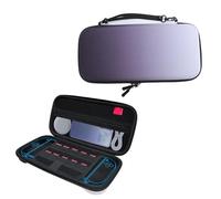ciciglow Case de Transporte para 2, Travel Portable All Bag Protectora de Almacenamiento Duro con 10 Bolsillos de Tarjetas de Juego, Compartimento de Malla Interna (Blanco Negro)