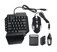 ciciglow Combo de teclado y mouse RGB para juegos con una sola mano, teclado retroiluminado LED con cable USB con mouse y convertidor, juego de teclado mini para juegos de 35 teclas para Android, para