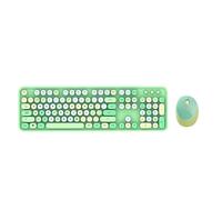 ciciglow Combo de Teclado y Ratón Inalámbricos, Juego de Ratón y Teclado Inalámbrico de 2,4G, Tapa de Llave de Suspensión Circular Compatible con PC Portátil (Green)