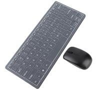 ciciglow Combo inalámbrico de Teclado y Mouse, USB Delgado 2.4G Teclado inalámbrico y Mouse Combo Compacto ergonómico de tamaño Completo con película de Teclado para computadora,