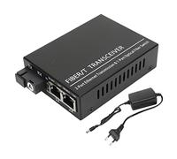 ciciglow Convertidor de Medios de Fibra, Gigabit 1 Puerto óptico 2 Puertos Eléctricos Tx1310nm/Rx1550nm hasta 20km RJ45 Puerto de Fibra a Ethernet Convertidor con Puerto SC