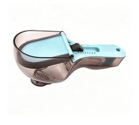 ciciglow Cuchara Medidora Ajustable, Cuchara Precisa Transparente Multifuncional, Herramienta de Cocina Fácil de Limpiar con Escala y Divisor Deslizante para Harina y Azúcar (Azul Grande)