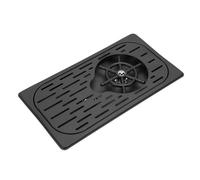 ciciglow Enjuagador de Vasos, Arandela de Vasos Universal de Acero Inoxidable, Enjuagador de Fácil de Instalar con Bandeja de Goteo de Drenaje y Manguera Flexible para Barra (BLACK)
