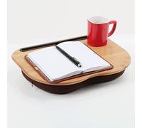 ciciglow Escritorio Portátil para Regazo, Escritorio Portátil para Regazo con Cojín de Almohada, Se Adapta a Portátiles de hasta 15,6 Pulgadas, Mesa de Cama para Portátil de Madera de