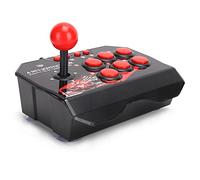 ciciglow Fight Stick con Cable con Joystick de Metal y 6 Botones de Control, Carcasa Resistente, Fácil de Operar, Color Negro y Rojo Clásico para PS3/Switch/PC